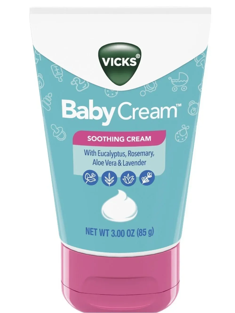 Vicks Baby Cream Soothing Cream - Aqua & Pink